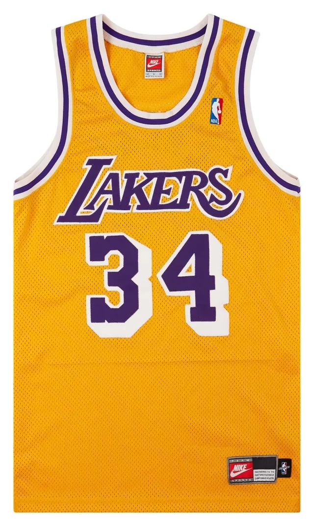 1997-99 Authentic LA Lakers O'Neal #34 Nike Home Jersey (Excellent) M