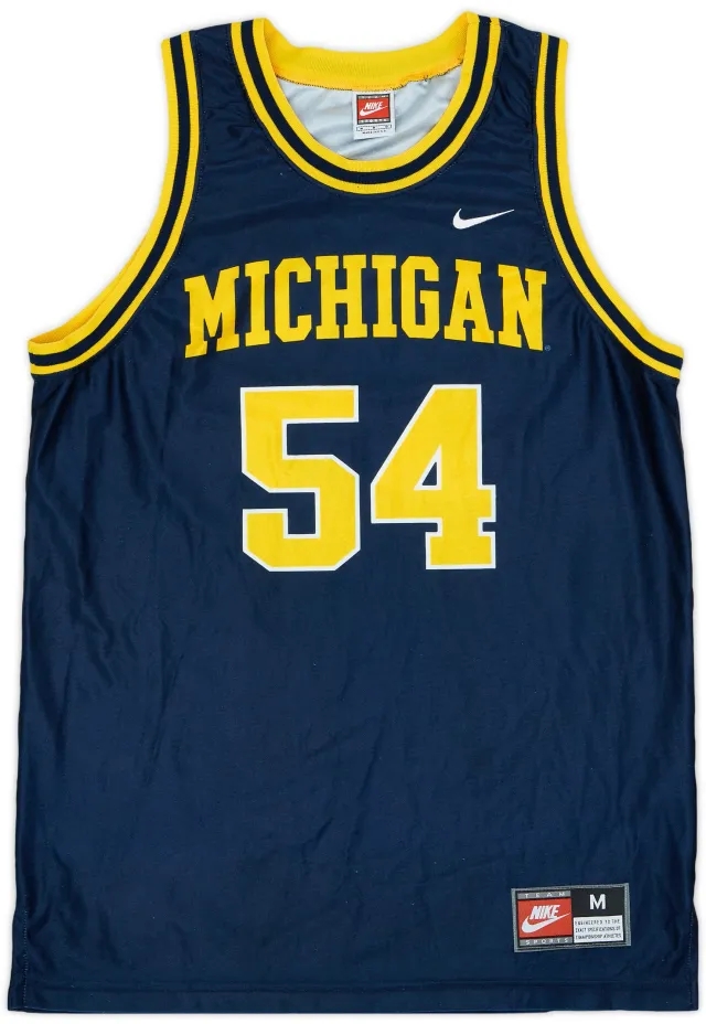 1996-98 Michigan Wolverines Traylor #54 Nike Away Jersey - 9/10 - (M)