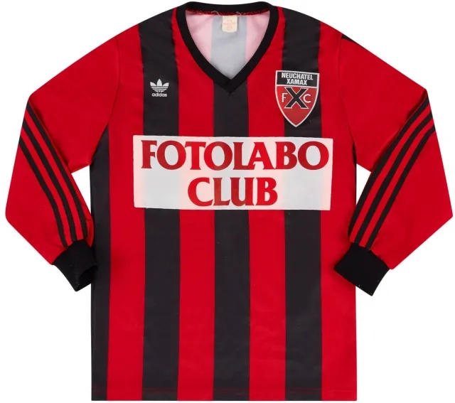 adidas 1987-88 Neuchatel Xamax Match Issue Home L/S Shirt #24