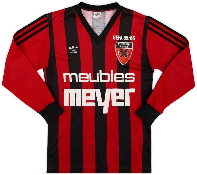 adidas 1985-87 Neuchatel Xamax Home L/S Shirt - 6/10 - (S)