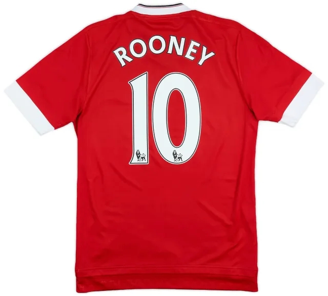 adidas 2015-16 Manchester United Home Shirt Rooney #10 - 8/10 - (XS)