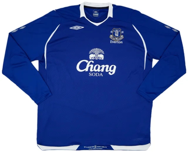 Umbro 2008-09 Everton Home L/S Shirt Yakubu #22 - 9/10 - (XXL)
