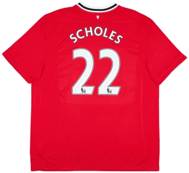 Nike 2011-12 Manchester United Home Shirt Scholes #22 - 9/10 - (XXL)