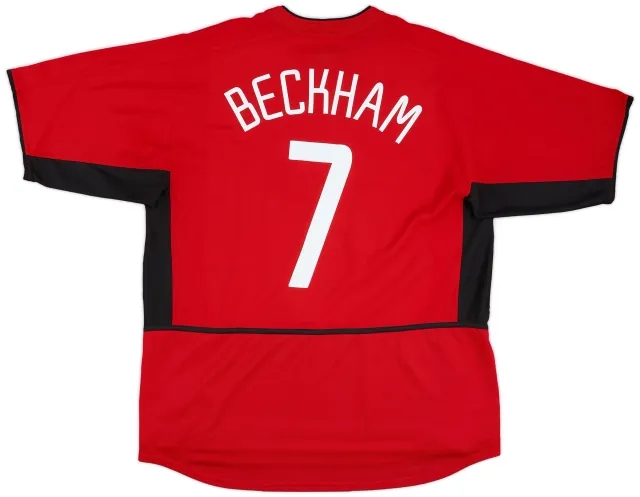 Nike 2002-04 Manchester United Home Shirt Beckham #7 - 5/10 - (XL)