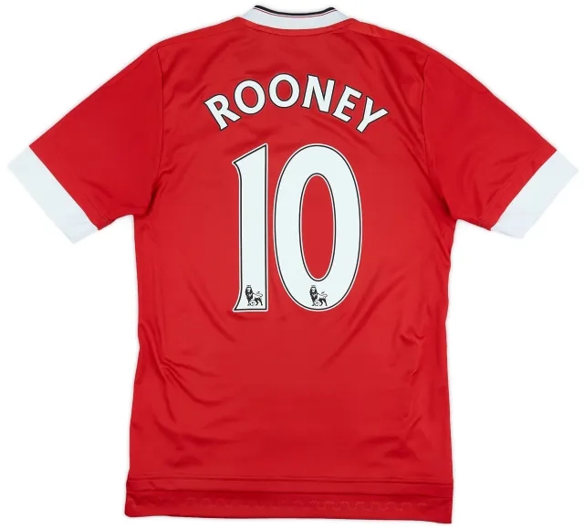 adidas 2015-16 Manchester United Home Shirt Rooney #10 - 8/10 - (XS)