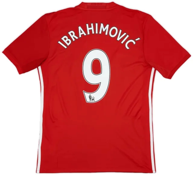 adidas 2016-17 Manchester United Home Shirt Ibrahimovic #9 - 8/10 - (S)