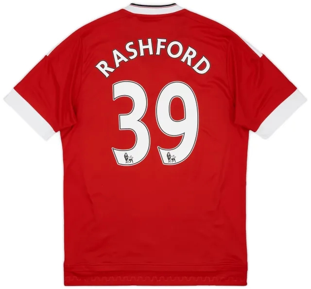 adidas 2015-16 Manchester United Home Shirt Rashford #39 - 6/10 - (M)
