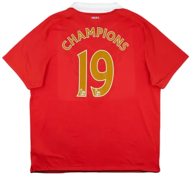 Nike 2010-11 Manchester United Home Shirt Champions #19 - 7/10 - (XXL)