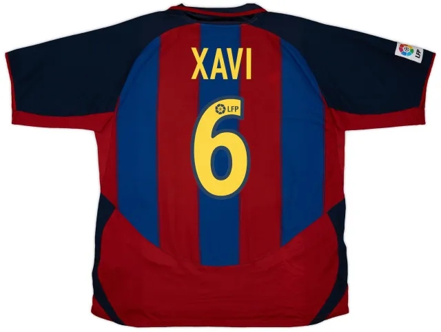 Nike 2003-04 Barcelona Home Shirt Xavi #6 - 5/10 - (XL)