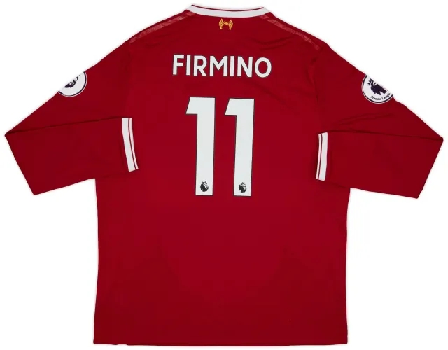 NewBalance 2017-18 Liverpool 125 Years Home L/S Shirt Firmino #9 - 6/10 - (XL)
