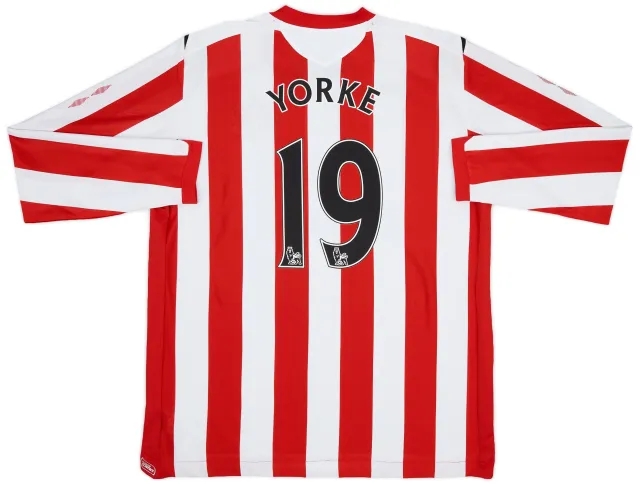 Umbro 2008-09 Sunderland Home L/S Shirt Yorke #19 - 7/10 - (XXL)