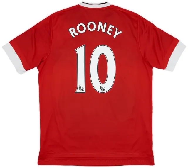 adidas 2015-16 Manchester United Home Shirt Rooney #10 - 7/10 - (L)
