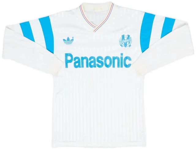 adidas 1990-91 Olympique Marseille Home L/S Shirt - 8/10 - (S)