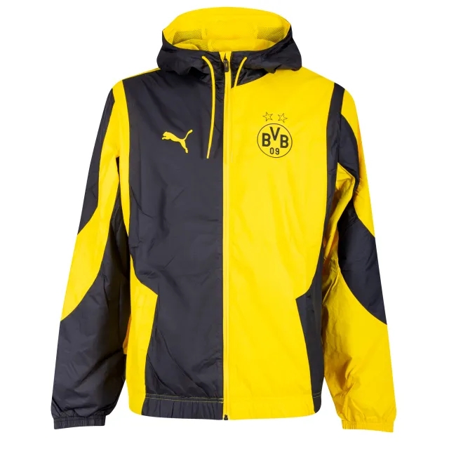 Puma Borussia Dortmund Pre-Match Woven Jacket - Black/Yellow 2023-2024