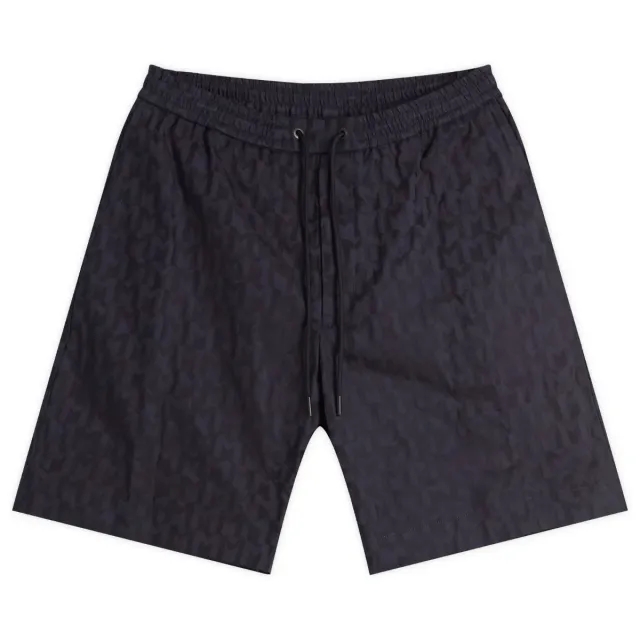 Moncler Men's Cotton Monogram Jacquard Shorts Navy