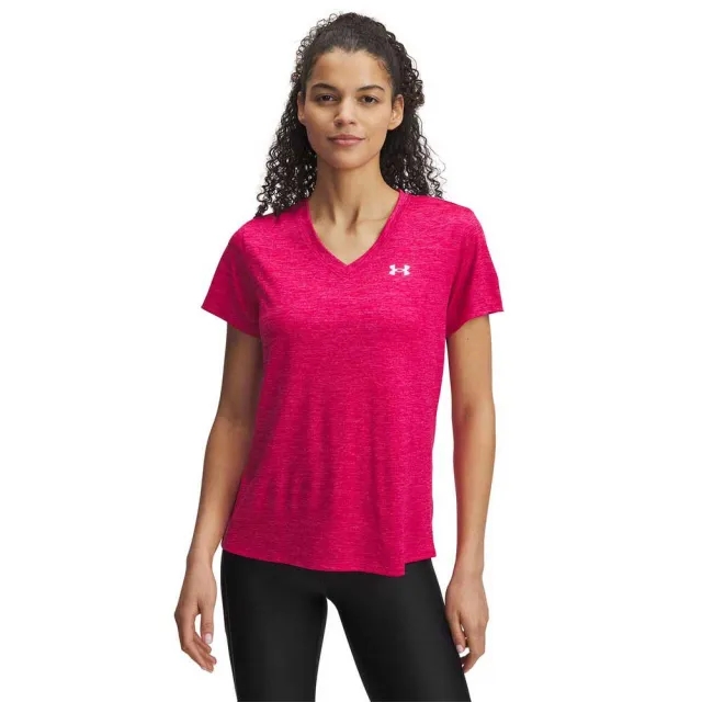 Women's  Under Armour  Tech™ Twist V-Neck Short Sleeve Shaded Fuchsia / White XS