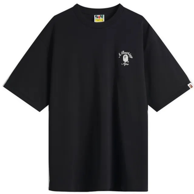 A Bathing Ape Men's One Point College Relaxed Fit Tee Black