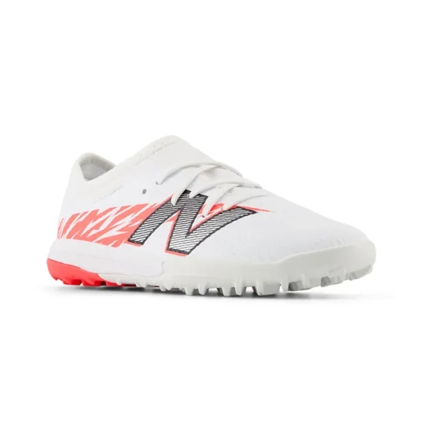 New Balance Kids' FURON TEAM JNR TF V8 in White/Red/Black/Green Synthetic