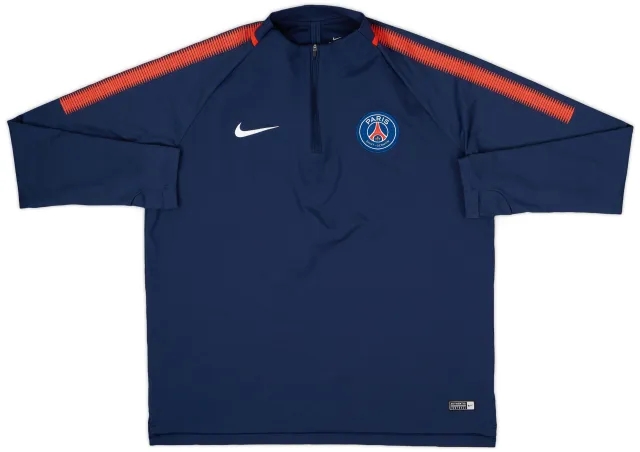 2017-18 Paris Saint-Germain Nike 1/4 Zip Drill Top - 8/10 - (XL)