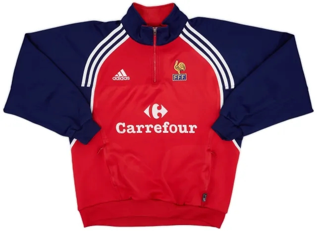 2000-02 France Player Issue adidas 1/4 Zip Drill Top - 6/10 - (M/L)