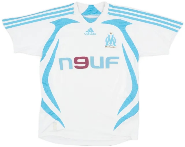 adidas 2007-08 Olympique Marseille Home Shirt - 6/10 - (L.Boys)