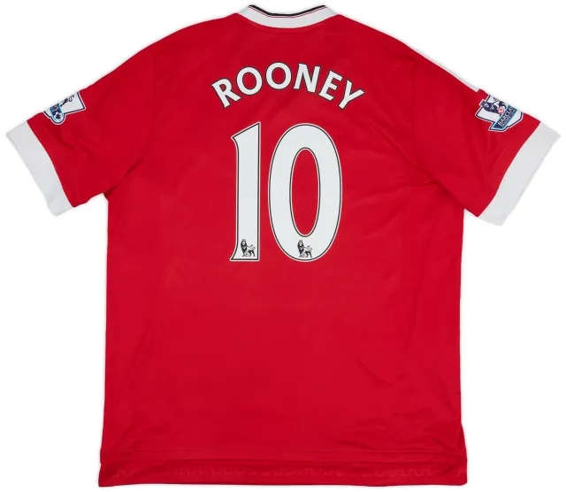 adidas 2015-16 Manchester United Home Shirt Rooney #10 - 5/10 - (XL)