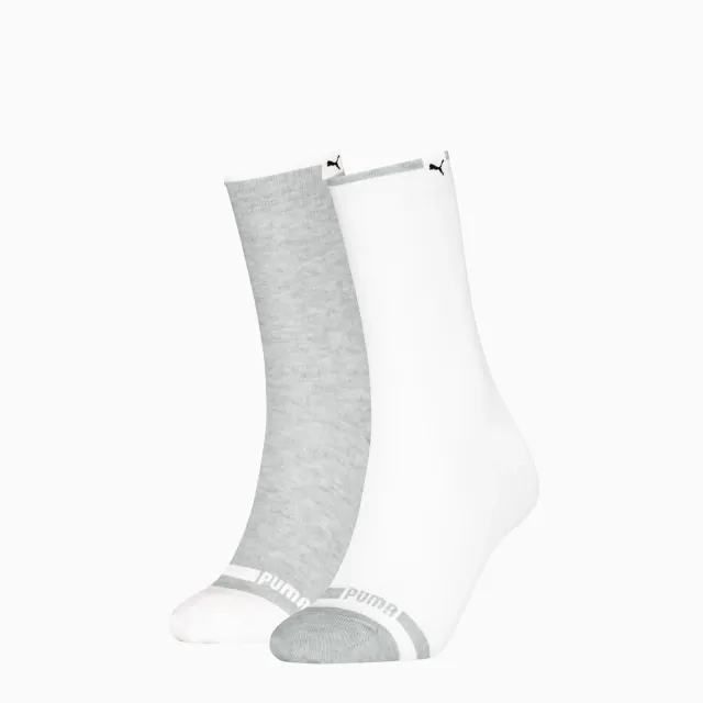 PUMA Classic Rib Socks Women (2-Pack), White/Grey