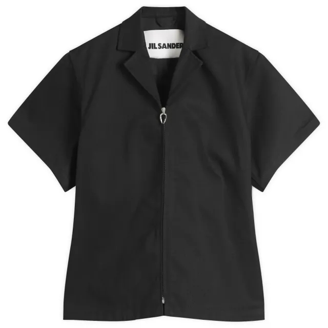 Jil Sander Women's Zip Front Short Sleeve Jacket Black