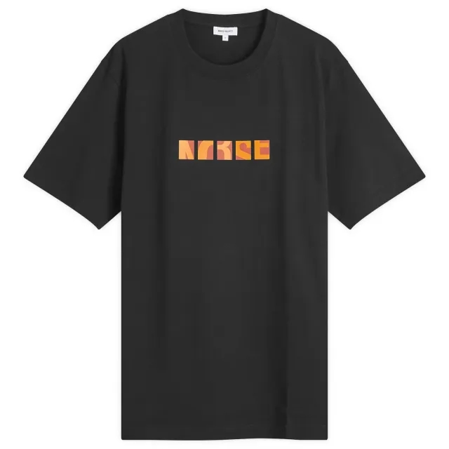 Asics Norse Projects Men's Johannes Zoom Logo Print T-Shirt Black