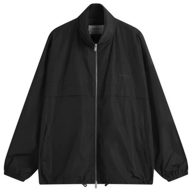 Saint Laurent Men's Zip Through Hooded Jacket Noir