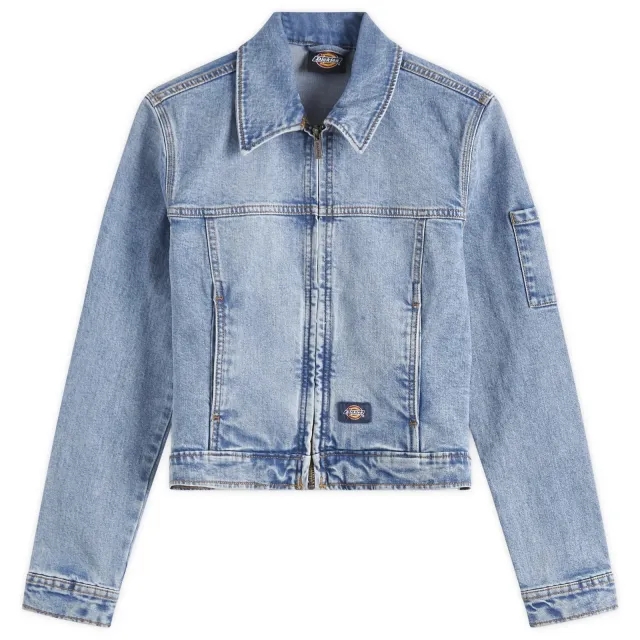 Dickies Women's Denim Slim Jacket Rinsed Blue