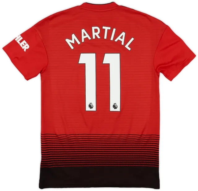 adidas 2018-19 Manchester United Home Shirt Martial #11 - 9/10 - (S)