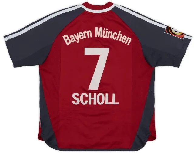 adidas 2001-02 Bayern Munich Home Shirt Scholl #7 - 7/10 - (M.Boys)