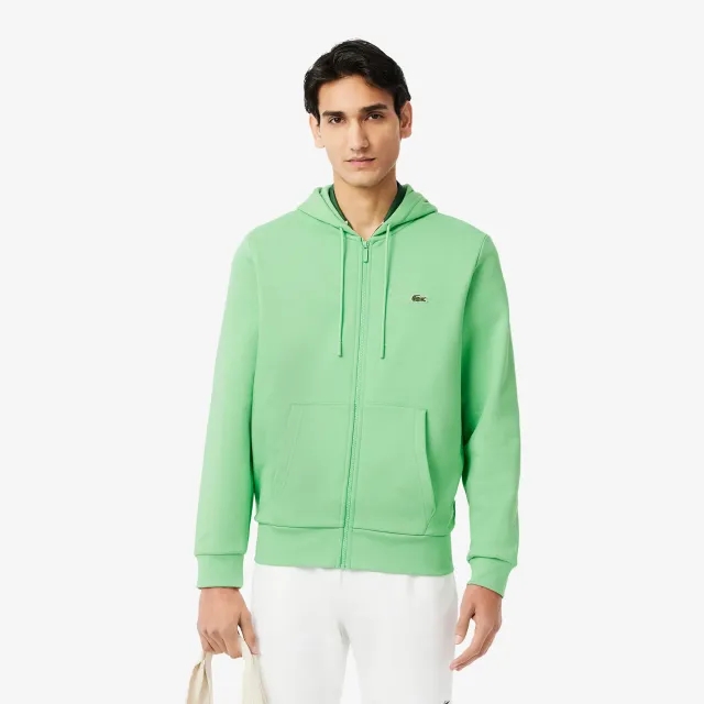 Lacoste Zip-Up Fleece Hoodie - Liamone Green