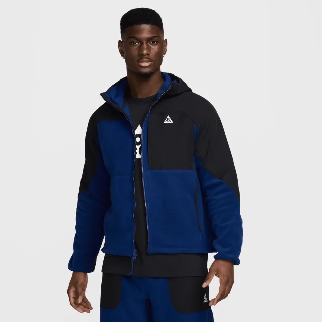 Nike ACG 'Wolf Tree' Plus Full-Zip Hooded Mid Layer - Black - Polyester