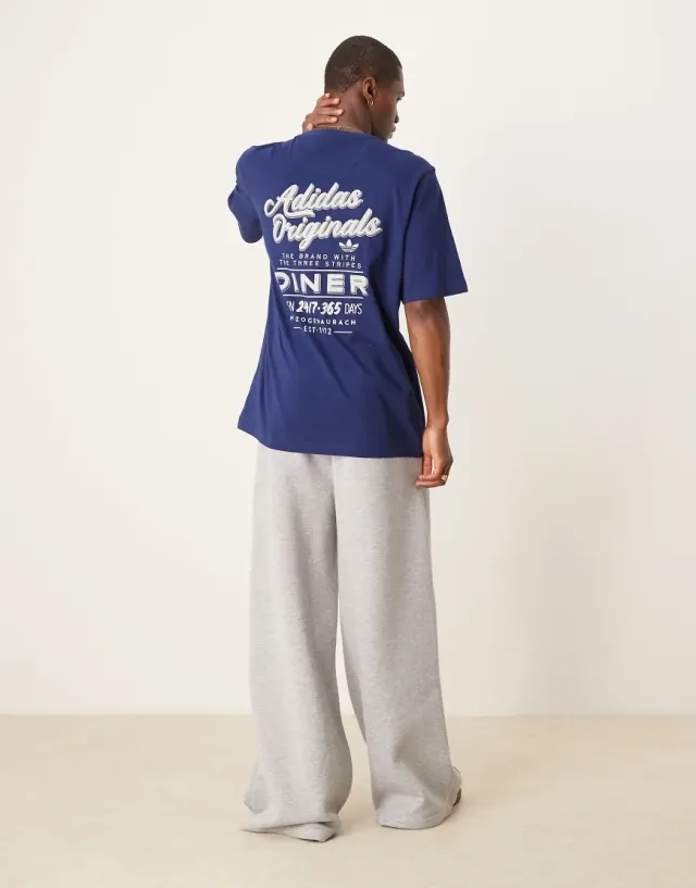 Adidas Originals Diner Graphic T-Shirt In Navy