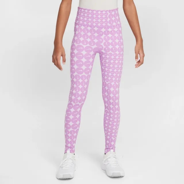 Nike One Older Kids' (Girls') Dri-FIT High-Waisted Leggings - Purple - Polyester/Elastane