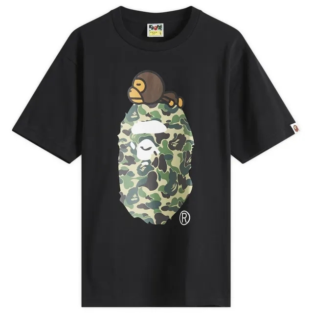 A Bathing Ape Men's Abc Camoilo On Big Ape Tee Black X Green