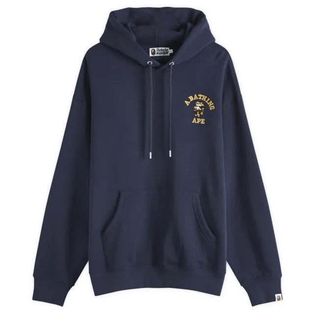 A Bathing Ape Men's 1St Camo College Logo Relaxed Fit Hoodie Navy