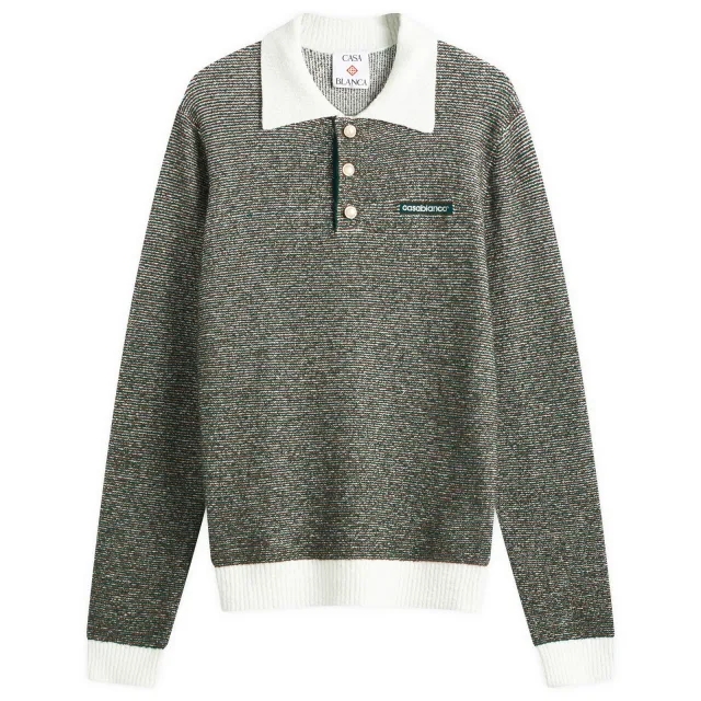 Casablanca Men's Boucle Stripe Polo Multi