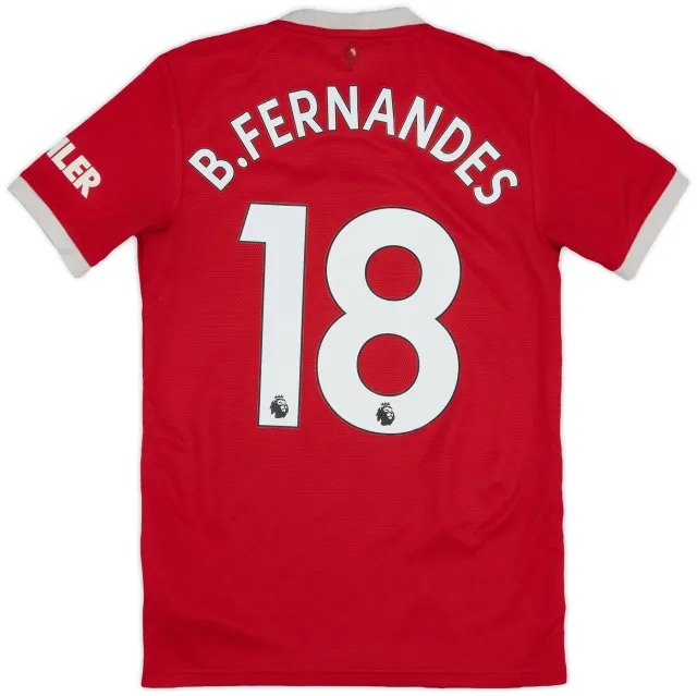 adidas 2021-22 Manchester United Home Shirt B.Fernandes #18 - 6/10 - (XS)