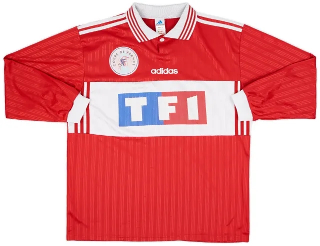 adidas 1990s Coupe de France Home L/S Shirt #12 - 7/10 - (XL)