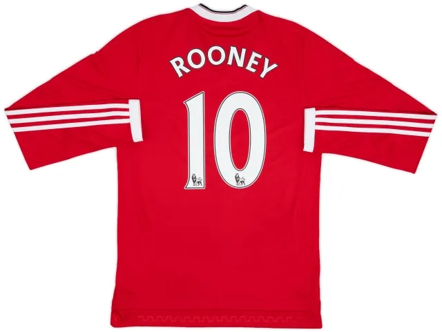 adidas 2015-16 Manchester United Home L/S Shirt Rooney #10 - 9/10 - (S)