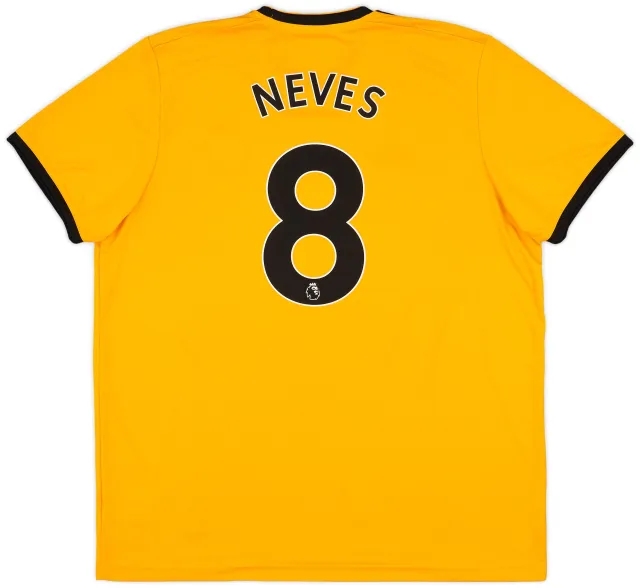 adidas 2018-19 Wolves Home Shirt Neves #8 - 9/10 - (XXL)