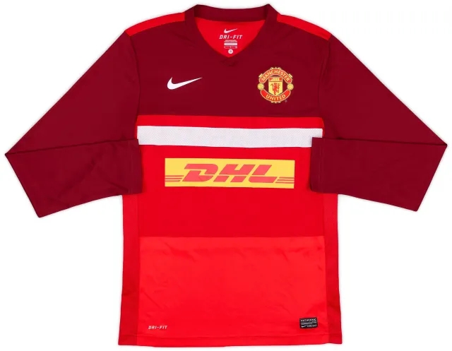 2011-12 Manchester United Nike Training L/S Shirt - 9/10 - (S)