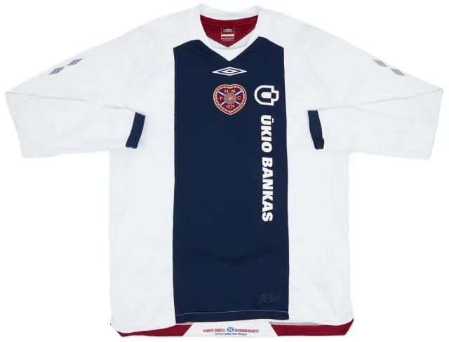 Umbro 2008-09 Hearts Away L/S Shirt - 7/10 - (L)