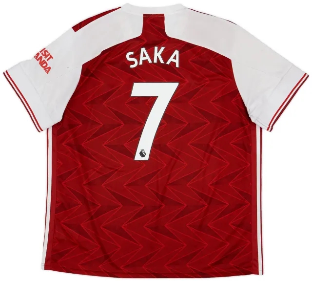 adidas 2020-21 Arsenal Home Shirt Saka #7 - 6/10 - (XXL)