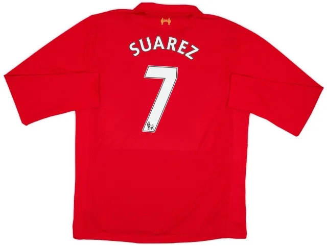 2012-13 Liverpool Home L/S Shirt Suarez #7 - 8/10 - (XL)