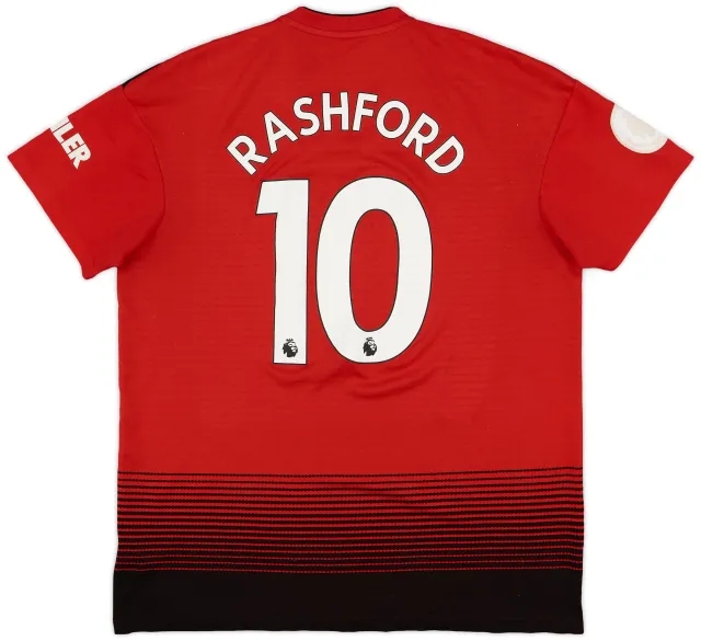 adidas 2018-19 Manchester United Home Shirt Rashford #10 - 4/10 - (XL)