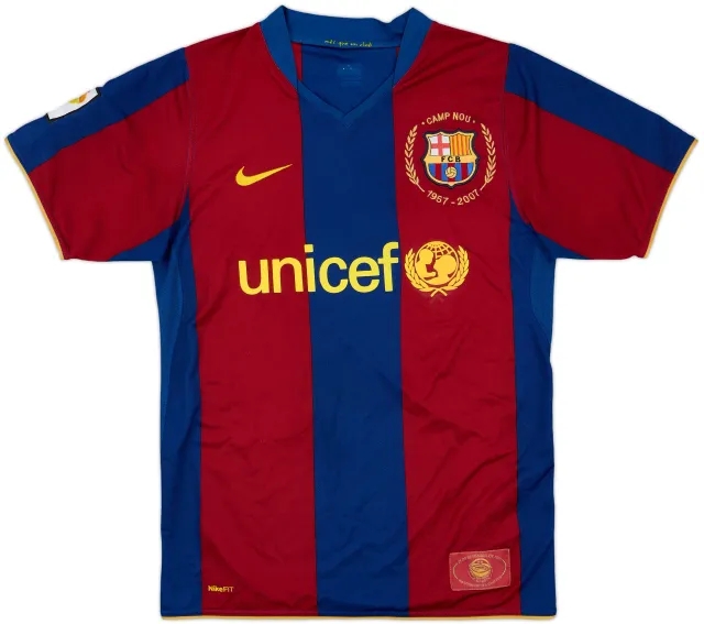 Nike 2007-08 Barcelona Home Shirt Messi #19 - 6/10 - (L)